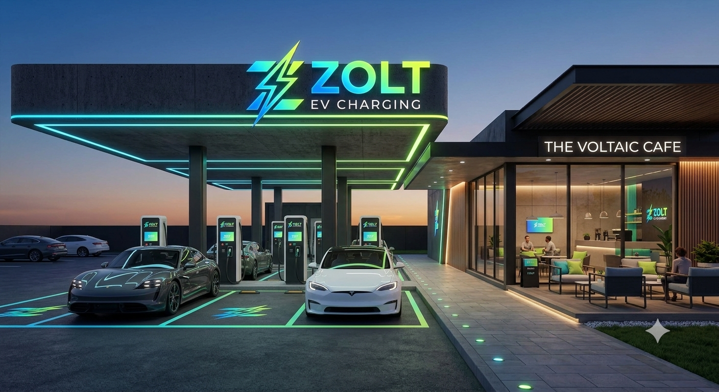 ZOLT Premium EV Charging Station - The Voltaic Cafe